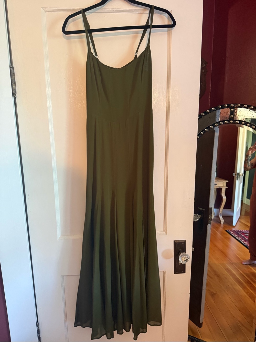 Reformation Olive Green Slip Maxi Dress